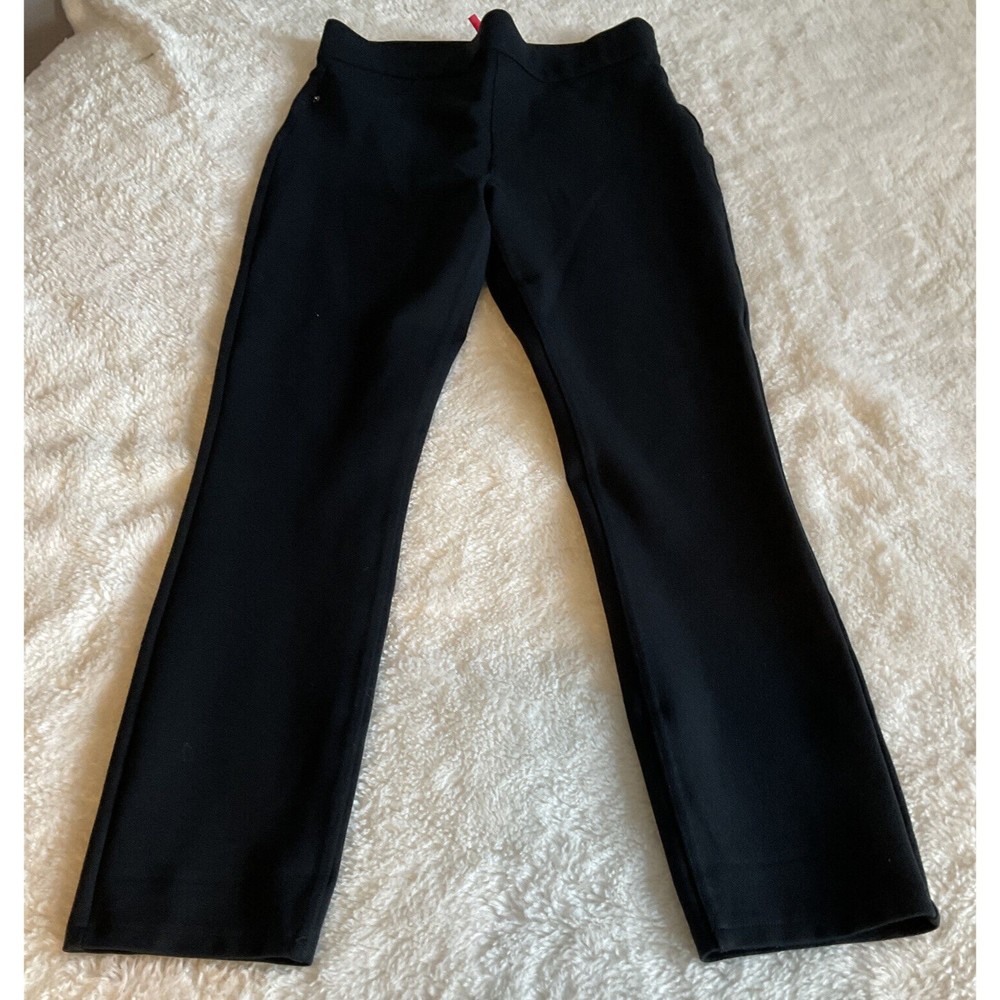 Spanx By Sara Blakely￼ Ankle Leggings Black, Faux Front Pockets Size M.
